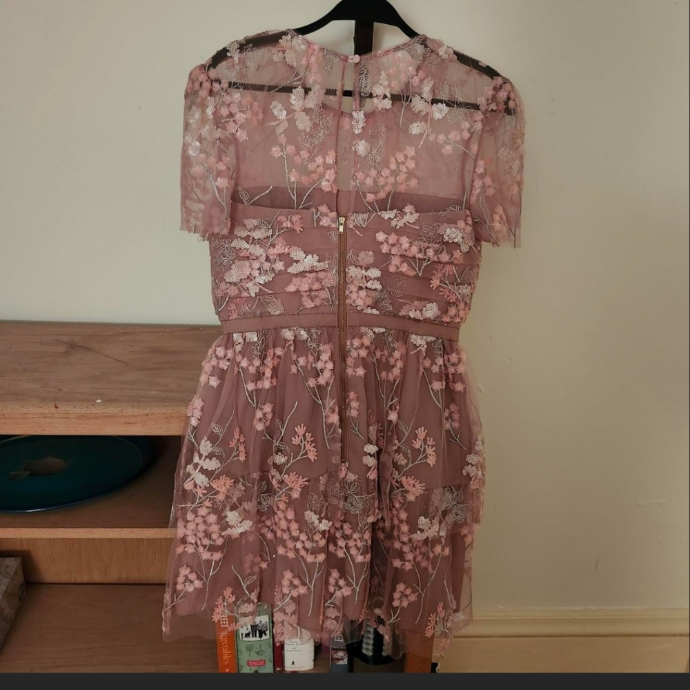 Self-Portrait Pink Tulle Minidress Size 6 - Picture 4 of 4